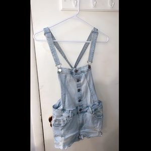 jean short overalls